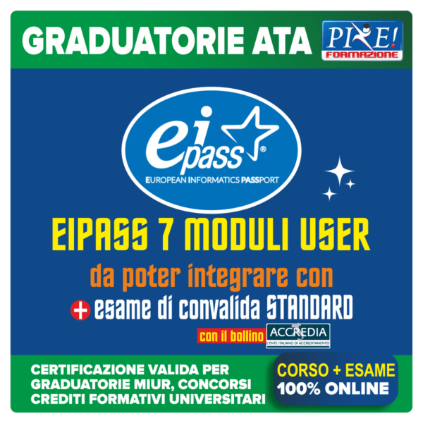 EIPASS 7 MODULI USER - 144€ (Promo ATA)