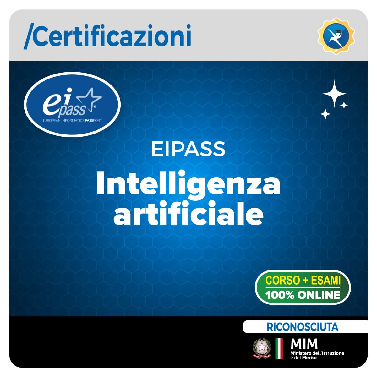 Certificazione EIPASS Intelligenza Artificiale su machine learning, applicazioni ed etica digitale