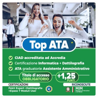 TOP ATA con titolo di accesso e certificazioni per Assistente Amministrativo